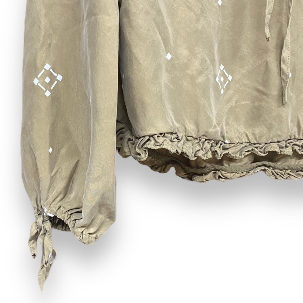 Anthropologie Sancia Tan Carmela Tie Neck Top Small - Picture 3 of 4